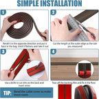 Floor Cord Covers for Wires 20FT Cable Hider Wire Cover Self Adhesive Cord Hider Floor for Offices, Homes, Workshops, Warehouses Cable Cavity 0.39" W x 0.27" H