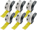 BETCKEY - 1 Inch Large Round Labels Replacement for Brother DK-1218 (0.94 in Dia), Compatible with Brother QL Label Printers [6 Rolls/6000 Labels, Yellow]