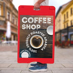 Jumbl A-Frame Signboard 22” x 28” Display Surface – Large Outdoor Sandwich Board w/Weather Resistant PVC Sign Protector & Sand Fill Holes – Dual Signage Stand for Storefront Sidewalk Curb (Red)