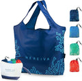 4 Pack Foldable Grocery Bags into Tiny Pouch - Large Capacity Multi-Color, Great for Travel, Durable, Washable Packable Shopping Bag, Comes with a carry pouch, Lightweight
