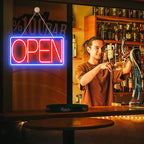 Led Neon Open Signs for Business,16.5"X 9" Ultra Bright Open Signs, Powered by 12V/2A AC Adapter, 6 Levels Adjustable Bright Led Neon Open Sign for Bar Salon Coffee Stores Club Hotel (Horizontal)