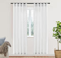 XTMYI Doorway Curtains Privacy Room Divider for Room Seperation,Sheer Faux Linen Accordion Sliding Closet Door Panels for Doors,80 Inches Long,Pure White