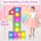 Marquee Numbers Colorful 20th Birthday Decoration: 4FT Large Light Up 20 Year Old Birthday Decorations Anniversary Backdrop Cardboard Sign 18 Colors Number 20 Mosaic Balloon Frame