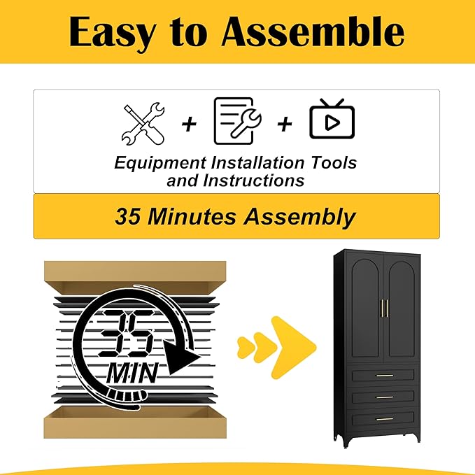 Metal Kitchen Pantry Storage Cabinet with 3 Drawers，75 Inch Black Food Pantry Cabinets for Kitchen Storage with 2 Adjustable Shelves,Tall Storage Cupboard for Living Room,Dining Room Office