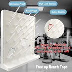 Lab Drying Rack 27 Pegs Laboratory Cabinets Glass Drying Racks Wall-Mount White Cleaning Frame for School Laboratory Utensils Hidden Installation