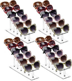 MOOCA 4 Pcs Set, Premium Acrylic Eyeglass Holder Stand, Sunglasses Orgaznizer, Sunglass Holder, Acrylic Eyeglass Display, Eyewear Rack, Glass Display, 8 in H
