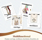 360 Rotating Earring Display Stands for Selling, 4 Tier Metal Earring Rack Holder Stand, Jewelry Display for Selling Earring Cards, Bracelets, Necklaces, KeyChains, Hair Accessories (48 Hooks)