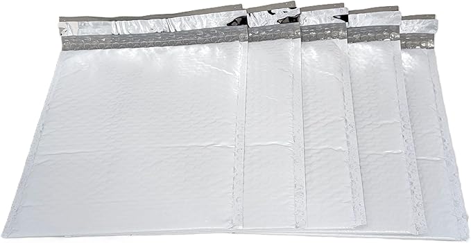 400-Pack 8.5x11" Bubble Mailers White Poly Padded #2 Envelopes Self Seal Shipping Bags Lightweight Tear Resistant Bubble Mailing Envelopes for Small Business Packaging, DVD, Clothing, Books, Gifts