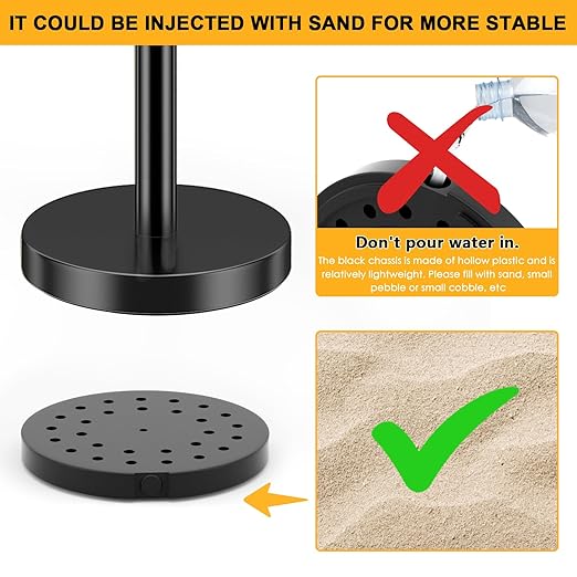 LOVMOR Crowd Control Stanchion, Set with 5 ft/1.5 m Red Velvet Rope, Set of 8 Pieces, Stanchion Rope Divider, Black Queue Barrier Line Divider with Fillable Plastic Base, Airport