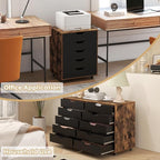 File Cabinet, Mobile Filing Cabinet w/Universal Wheels & 5 Drawers, Wood Printer Stand with Storage, Rolling File Cabinets for Home Office, Living Room, Bedroom (Rustic Brown, 5 Drawers)