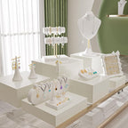 Buffet Risers, Food Risers for Buffet Table, Display Stand Shelf for Catering Dessert Collectibles Jewelry Figures Show, Acrylic Cube Display Nesting Risers with Hollow Bottoms,8,9,10", 3Pcs