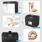 Light Box Photography, PULUZ 24x16 inch Portable Photo Box with 672 LED Beads, CRI >95, Professional Large Photo Booth Shooting Tent Kit with 4 Color PVC Backdrops for Product Photography