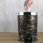 Unomor Pedal Trash Bin with Lid for Home Kitchen Bathroom Plastic Garbage Can for Waste Sorting Step Garbage Container for Office Living