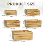 5 Pcs Decorative Wood Crates for Display, 5 Size Large Farmhouse Wooden Basket for Storage Container and Decorations, Rustic Nesting Crates Decor Boxes with Handle