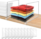 Acrylic Shelf Dividers for Closet Organization 10PCS Closet Shelf Divider Closet Dividers for Shelves Shelf Organizer for Closet Shelf Organizer for Wood Closet Separator Clear
