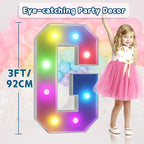 imprsv 3FT Colorful Marquee Letters G, 18 Colors Large Light up Letters Alphabet Sign with Remote, Big Marry Me Sign, Birthday Party Decorations Anniversary Wedding Decoration