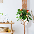 Hoteam 12 Pcs Macrame Plant Hangers Macrame Hanging Planters for Indoor Plants Handmade Boho Hanging Baskets Flower Pots Holder for Outdoor Home Wall Decor
