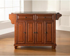Kitchen Island with Stainless Steel Top - Spacious Cart with Drawers & Cabinets