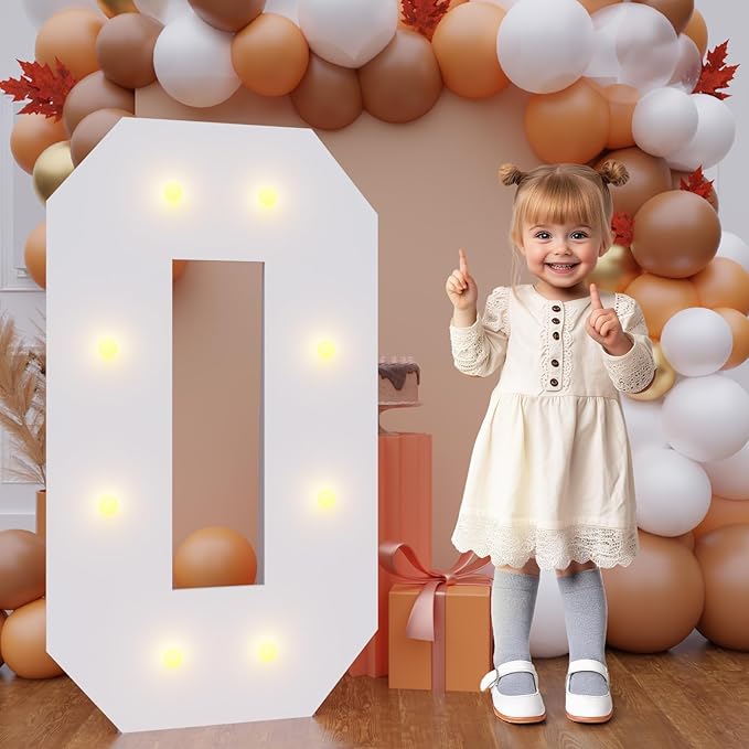Bugame 3FT Marquee Letters, Large Light Up Letters for Birthday Wedding Backdrop Warm Light Marquee Letters 3 Feet Tall for Baby Shower Party Proposal Decoration Decor, Letter O