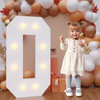 Bugame 3FT Marquee Numbers, Large Light Up Numbers for 30th 50th Birthday Decorations Warm Light for Anniversary Party Decor, Number 0