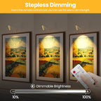 Zoomable Picture Light Spotlight,Plug in LED Picture Lights for Wall 3000K Warm Photo Frame Light with Remote Control Art Lighting for Paintings Gold Mini Accent Spotlights for Gallery