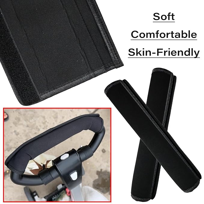 2Pcs 10.82 * 5.51inches Stroller Handlebar Cover,Pushchair Armrest Handle Protector Cover,Pram Bumper Bar Dustproof Handle Gloves Replacement Removable Universal Protective Case Grip Bar Covers