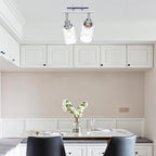 2-Light Track Lighting Kit Ceiling Kitchen Track Lighting Fixtures Chrome Bathroom Vanity Wall Lights with Clear Glass Multi-Directional Rotating Tracking Light Heads Spotlight for Accent Shop