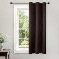ChrisDowa Brownout Curtains 48 inches Long for Bedroom - Grommet Thermal Insulated Room Darkening Curtains for Living Room (1 Panel, Brown, 42 x 48 Inch)