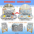 Shopping Cart Cover for Baby, Waterproof Restaurant High Chair Cover - Double Sided Grocery Cart Cover for Baby Boy and Girl -Extra Large - Perfect Baby Registry Gift (Silver)
