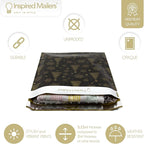 Inspired Mailers - Holiday Poly Mailers 10x13-100 Pack - Christmas Trees and Snowflakes (Black/Gold) - Mailing Envelopes - Christmas Mailers