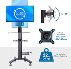 Yescom Mobile Computer Cart Rolling PC Stand Desk Workstation on Wheels with Monitor Mount Adjustable Keyboard Tray CPU Printer Holder for Hospital Clinic School Office Black