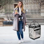 Reusable Grocery Bag On Wheels Large Capacity Shopping Trolley Foldable Rolling Tote Bag with Heavy Duty Handle for Travel