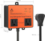 Refrigerator Surge Protector, Ortis Double Outlet Voltage Protector for Home Appliances with Time Delay, Protects Against Brownout, Spike, Instant Surge All Voltage Abnormalities, Orange