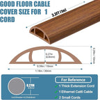Floor Cord Covers for Wires 3.3FT Cable Hider Wire Cover Self Adhesive Cord Hider Floor for Offices, Homes, Workshops, Warehouses Cable Cavity 0.39" W x 0.27" H