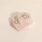GemeShou 2pcs Wooden Jewelry display tray, Hexagon jewelry display riser, Jewelry retail shop photography props【Beech Hexagon tray-2pcs】