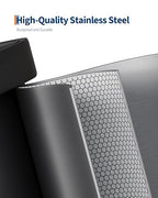 Garvee 13 gal / 50 L Stainless Steel Trash Can with Lid, Large Garbage Can for Kitchen, Rustproof Step-on Kitchen Metal Trash Bin with Liner Rim, Rear Handle, Soft Close Plastic Lid, Silver