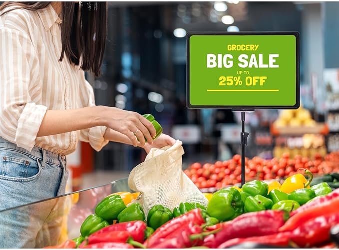 Retail Sign Holder for Display Indoor, Portable Signage Stand Double Sided Sale sign for Business Store Retail Market Vendor Advertising Trade Show Display (8.5x11, 6Pack)