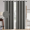 MIULEE Linen Texture Curtains for Bedroom Solid 100% Blackout Thermal Insulated Dark Grey Curtains Grommet Room Darkening Curtains/Draperies Luxury Decor for Living Room Nursery 52x72 Inch (2 Panels)