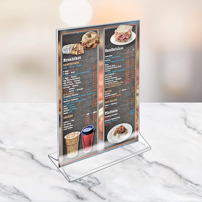Azar Displays 142714 7-Inch Width by 11-Inch Height Top-Load Acrylic Sign Holder, 10-Pack