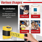 DuraSteel Wall Mount Crowd Control Retractable Belt Barrier - 9.2 Ft Yellow Do NOT Enter Retractables Barrier Belt w/Yellow ABS Casing Crowd Control Barriers Line NOT Stanchions with Retractable Belts