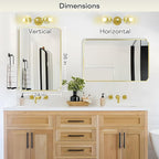 Wall Mount Mirror for Bathroom, Brushed Gold Metal Framed Rounded Corner Rectangular Vanity Mirror (24" x 36", Gold)