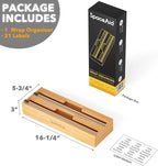 SpaceAid 2 in 1 Long Wrap Dispenser (Need 3" Deep Drawer) with Cutter, Plastic Wrap, Aluminum Foil Dispenser for Kitchen Drawer, Bamboo Roll Organizer Holder, Compatible with 15" Roll