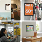 OWLKELA 6 Pack 8.5x11 Inch Magnetic Sign Holder‌, ‌Adhesive Frame‌ with Strong Magnet, ‌Magnetic ‌Document Sleeve‌ ‌for Office, School, Restaurant, Store