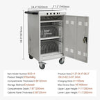 Laptop Charging Cart,35 Devices Tablet Storage Carts for pad Up to 16.3" Screen Size, Classroom Computer Mobile Charging Station for Pads, Chromebooks,Laptops, Security Storage(31+4 Bay-White)