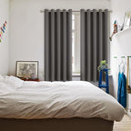BGment Blackout Curtains for Bedroom - Grommet Thermal Insulated Room Darkening Curtains for Living Room, Set of 2 Panels (70 x 63 Inch, Grey)