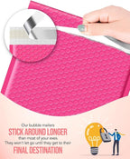 GSSUSA Pink Bubble Mailers 4x8 Small Padded Envelopes, 800 Pack, Strong Adhesion Self-Seal Bubble Envelopes for Small Business