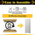 90" Kitchen Pantry Cabinet with Drawer, Metal Storage Cabinets with Doors and 4 Adjustable Shelves,White Kitchen Cabinet with 2 Gold Handles,Food Cupboard for Livingroom,Pantry, Bathroom