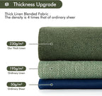 MIULEE Non-See-Through Privacy Linen Curtains 2 Panels, Light Filtering Window Curtains Farnhouse Textured Back Tab Semi Sheer Drapes for Bedroom Living Room, 52 x 108 Inches Long, Olive Green