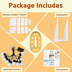 imprsv 4FT Light Up Numbers Letters, Marquee Numbers for 10th 20th 30th Birthday Decorations Anniversary Party Decor, Mosaic Numbers for Balloons Numbers 0, Pre-Cut Foam Board Kit