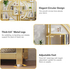 Modern Book Shelf, White and Gold Bookshelf, 70.8 Inch Tall Etagere Bookcase, Set of 2 Geometric Display Shelves for Living Room, Bookcases/Bookshelf with Metal Frame for Home Office